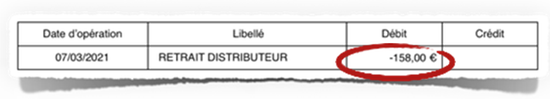 Frais de retrait au distributeur